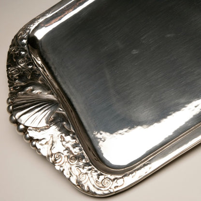 Peer Smed Extra Large Sterling Silver Serving Tray With Nautical Motif