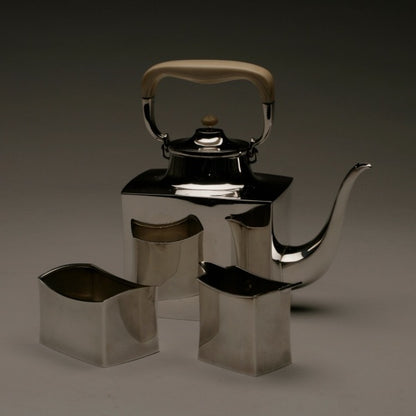 Karl Gustav Hansen Sterling Silver Modernist Teaset 