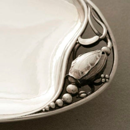 Georg Jensen Blossom Sterling Silver Bread Dish 2D