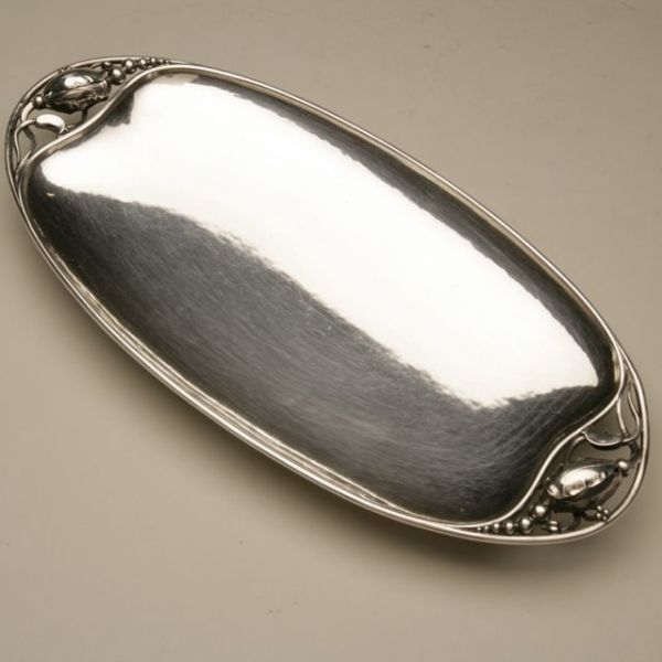 Georg Jensen Blossom Sterling Silver Bread Dish 2D