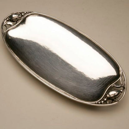 Georg Jensen Blossom Sterling Silver Bread Dish 2D