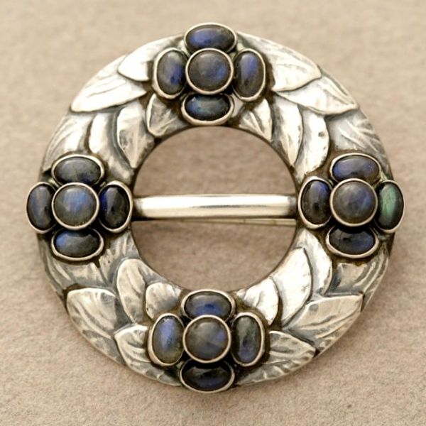 Georg Jensen brooch no. 4 with Laboradorite