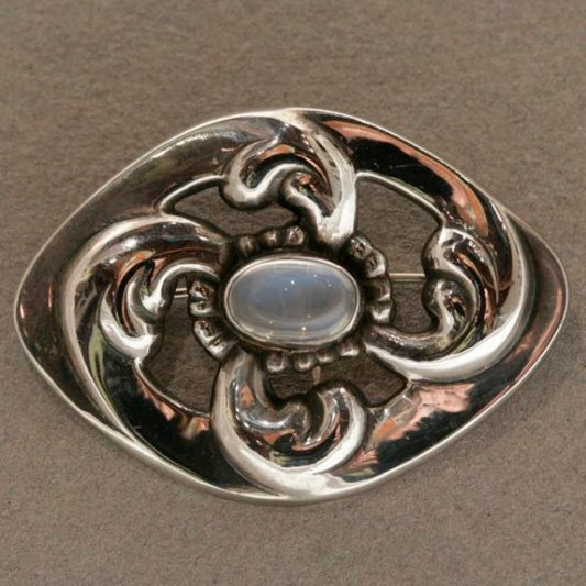 Georg Jensen brooch no. 11 with moonstone