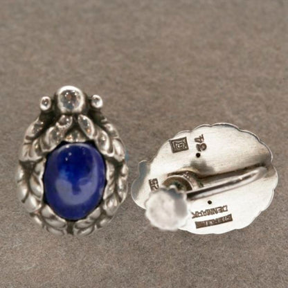 Georg Jensen earrings no.34 with lapis lazuli