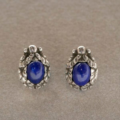 Georg Jensen earrings no.34 with lapis lazuli