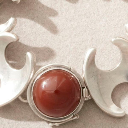 Georg Jensen Bracelet with Carnelian by Henning Koppel, no. 130