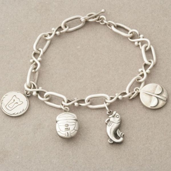 Georg Jensen charm bracelet with 4 charms no 80