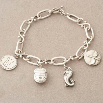 Georg Jensen charm bracelet with 4 charms no 80