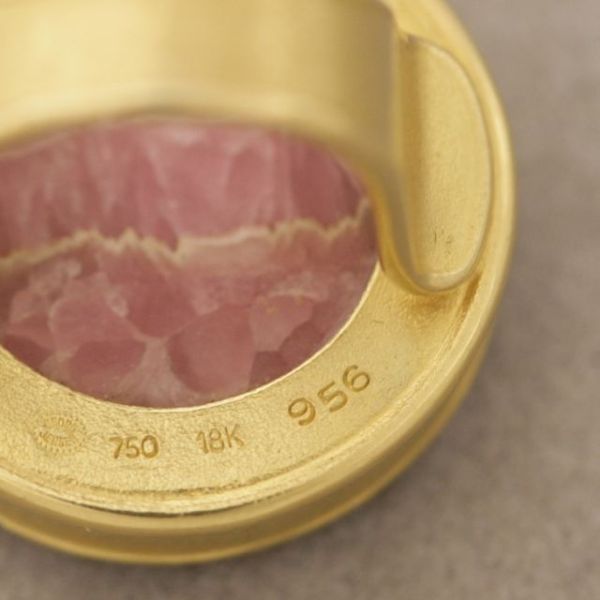 Georg Jensen 18K Ring with Rhodochrosite, no. 956