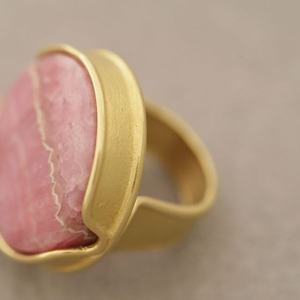 Georg Jensen 18K Ring with Rhodochrosite, no. 956