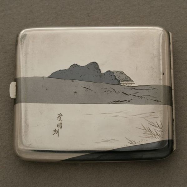 Japanese Mixed Metal Cigarette Box