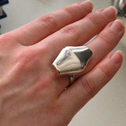 Georg Jensen Sterling Silver Bold 1970s Ring No. 250 by Kim Naver