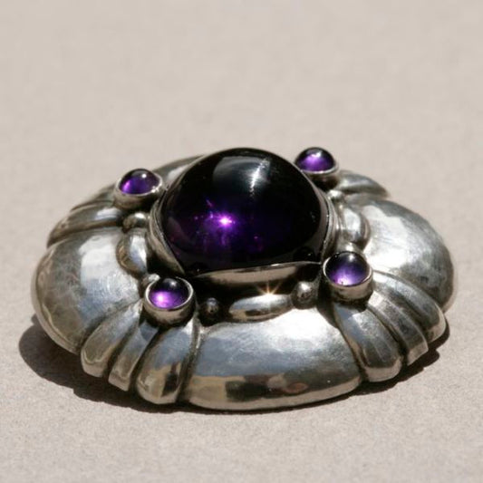 Georg Jensen Rare brooch no. 50 with Amethyst