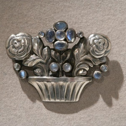 Georg Jensen Brooch with Moonstones, no. 67