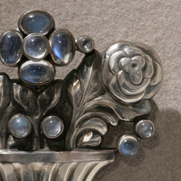 Georg Jensen Brooch with Moonstones, no. 67