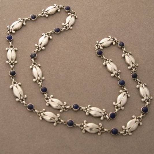 Georg Jensen "Opera" Length Necklace with Lapis Lazuli, no. 15