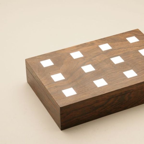 Hans Hansen Rosewood Box with Sterling Silver Inlay