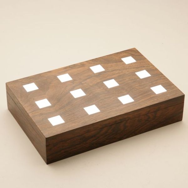 Hans Hansen Rosewood Box with Sterling Silver Inlay