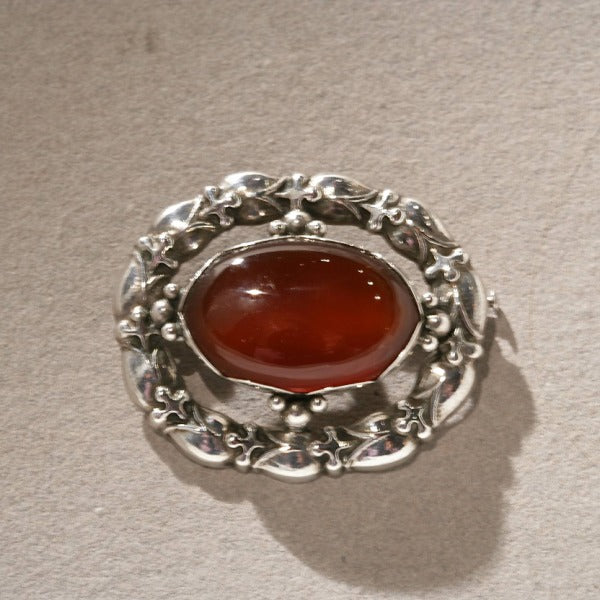 Georg Jensen Brooch with Amber, no. 108