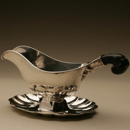 Danish Extra Large Sterling Silver Sauceboat