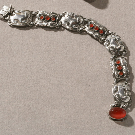 Georg Jensen Bracelet with Carnelian, no. 24