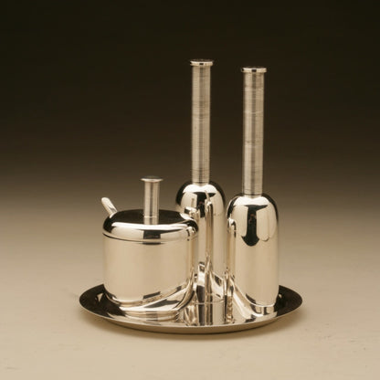 Frantz Hingelberg Sterling Silver Modernist Cruet Set Designed by Svend Weihrauch