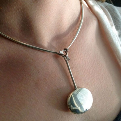 Georg Jensen Pendant by Vivianna Torun, no. 304 with Neck Ring, no. 174