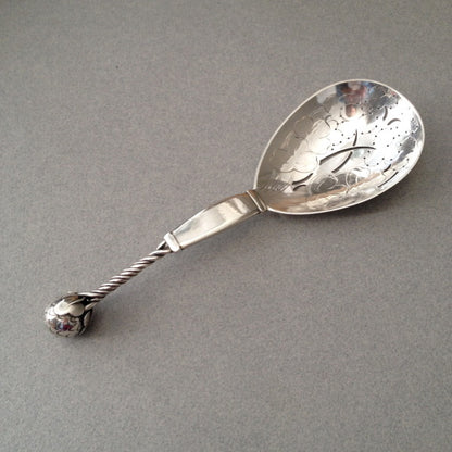 Georg Jensen Sterling Silver Pierced Ornamental Serving Spoon, no. 35