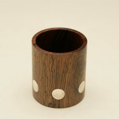 Hans Hansen Rosewood Cup with Sterling Silver Inlay