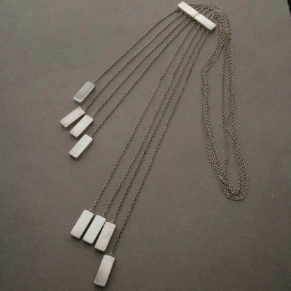 Georg Jensen Extra Long 8 "Chime" Necklace by Astrid Fog, No. 120B Extremely RARE