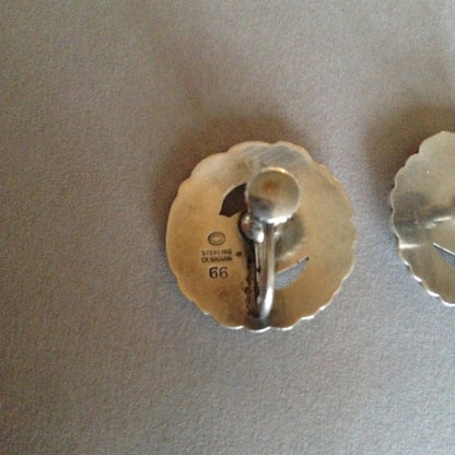 Estate Georg Jensen Sterling Silver "Bird" Earrings by Kristian Møhl-Hansen No. 66