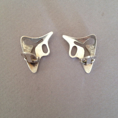 Georg Jensen Sterling Silver "Amoeba" Earrings No. 119 by Henning Koppel