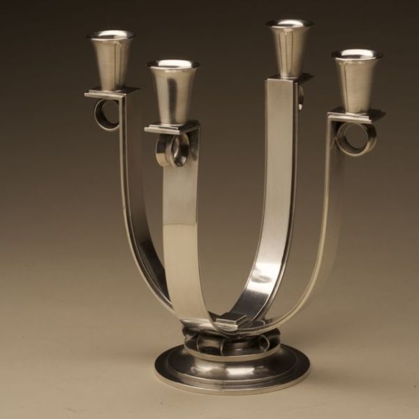 Georg Jensen Sterling Silver Art Deco Candelabra No. 623B by Oscar Gundlach-Pedersen