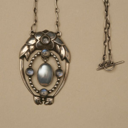 Georg Jensen Very Rare Pendant with Moonstones, no. 8