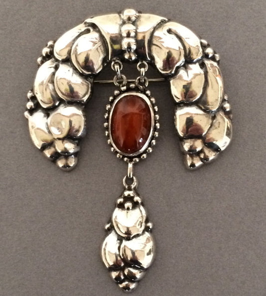 Grann and Lagyle Master Brooch with Amber. Rare