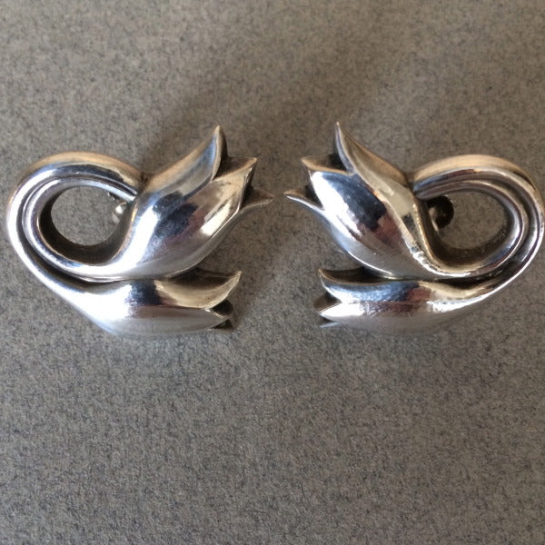 Georg Jensen Tulip Earrings Large size No. 100B