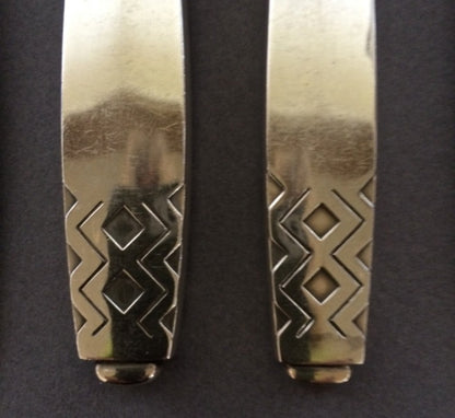 Georg Jensen Service of 6 in the  " Mayan" Pattern by Johan Rohde