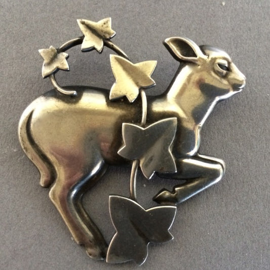 Georg Jensen Lamb and Ivy Brooch  No 311 by Arno Malinowski