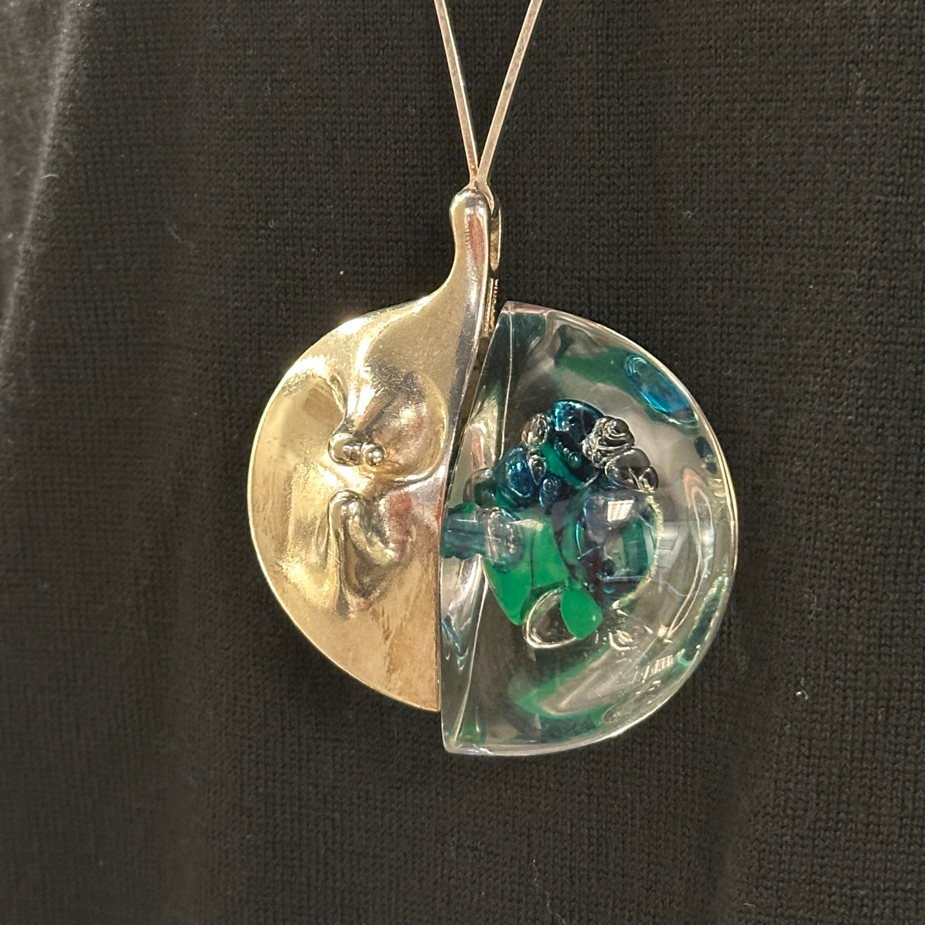 Estate Lapponia Sterling Silver and Acrylic Large 