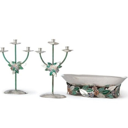 Emilia Castillo Sterling Silver, Copper and Hardstone Table Garniture