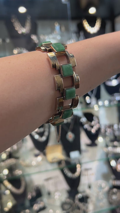 Antonio Pineda Sterling Silver and Aventurine Quartz Bracelet