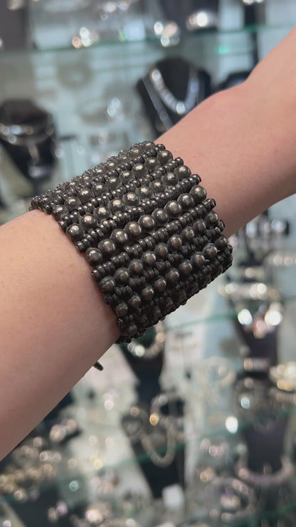 Antique Silver Neo-Etruscan Heavy Bracelet (pair)