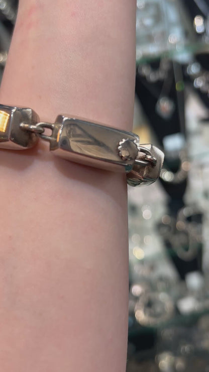 Estate Hans Hansen Sterling Silver Bold Modern "Block" Bracelet