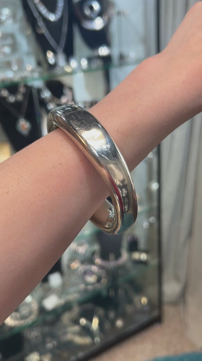 Estate Mexican Sterling Silver Donut Bangle