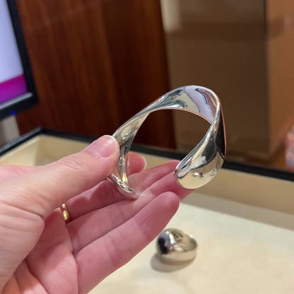 Takashi Wada Sterling Silver Small Freeform Open Bangle