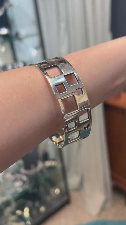 Estate Bent Knudsen Sterling Silver Architectural Bangle No. 127