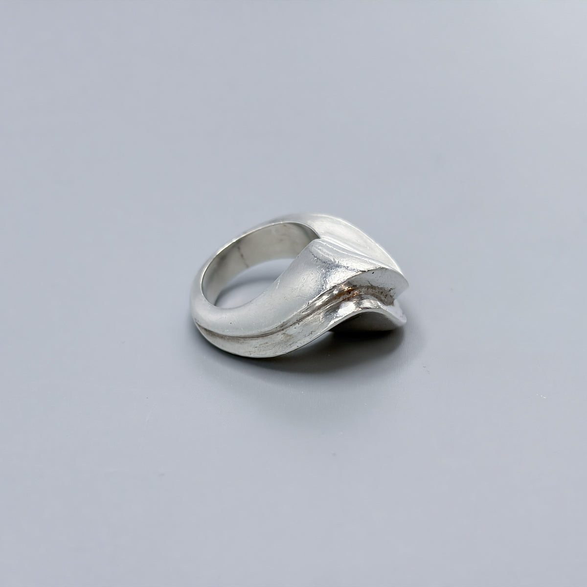 Estate Sterling Silver Stacked Wave Ring by Puig Doria