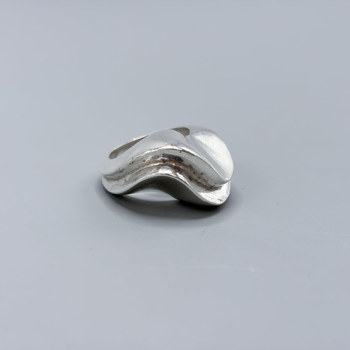 Estate Sterling Silver Stacked Wave Ring by Puig Doria