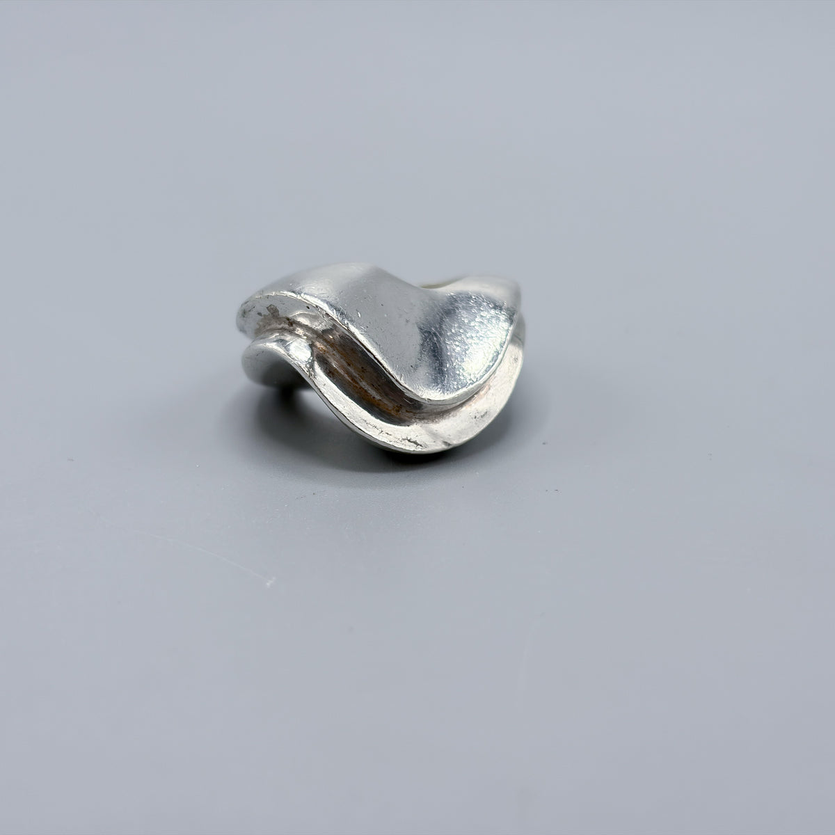 Estate Sterling Silver Stacked Wave Ring by Puig Doria