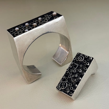 Estate Sterling Silver Brutalist Ring by Rachel Gera